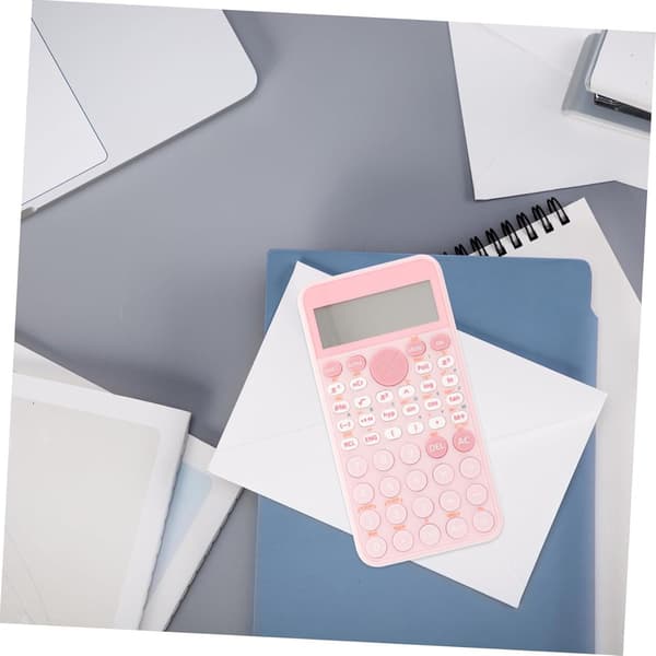 Videnskabelig Lommeregner, 12-Cifret To-Linjers Display, Algebra- Og Brøkfunktioner, Slankt Bærbart Design Til Studerende Og Eksaminer, Pink
