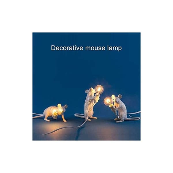 Bordlampe Museformet Resin Skrivebordslampe Sengelampe Lys Hjem Soveværelse Indretning E12 Base