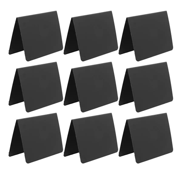 16-pak mini tavler, sletbare, genanvendelige PVC-bordnummerskilte til bryllupper, fester, buffet, kontorindretning, sort