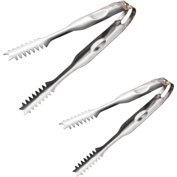 TG 2-pack Grilltång Rostfritt Stål Mini-tång Används för Lättlagad Grillbuffé Isbitar Ugn (6” och 8”)