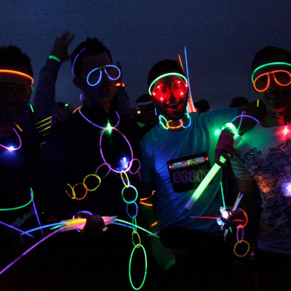 Glow Sticks i Bulk 50 stk. Glow Eyes, Selvlysende Rave Party Briller Bursdag Bryllup Party Gaver Glow Party Tilbehør Jul Halloween Dekor