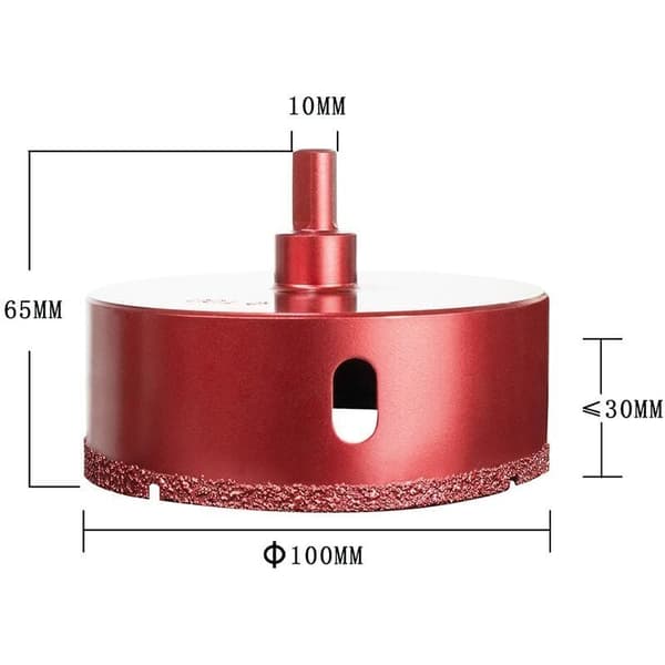 Diamant hullsag bor, høyytelses hullkutter for glass/fliser/granitt/marmor (100mm)..DEBUNS