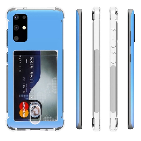TG Samsung Galaxy S20 Plus - Stötdämpande Skal med Korthållare Transparent/Genomskinlig