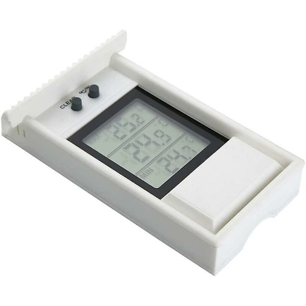 Vattentät digital termometer, klassisk design, noggrann mätning för inomhus- eller utomhusbruk, lämplig för trädgård, växthus, odlingsrum, vit