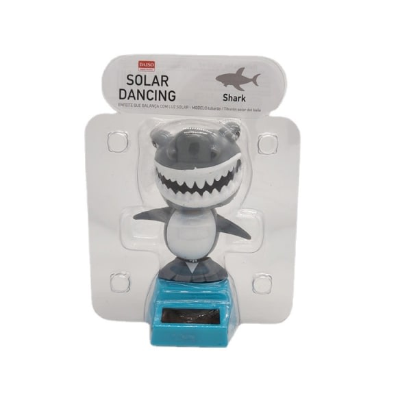 Grå 2st Solar Dansleksaker Bobble Head Legetøj Shark Doll Animal Da