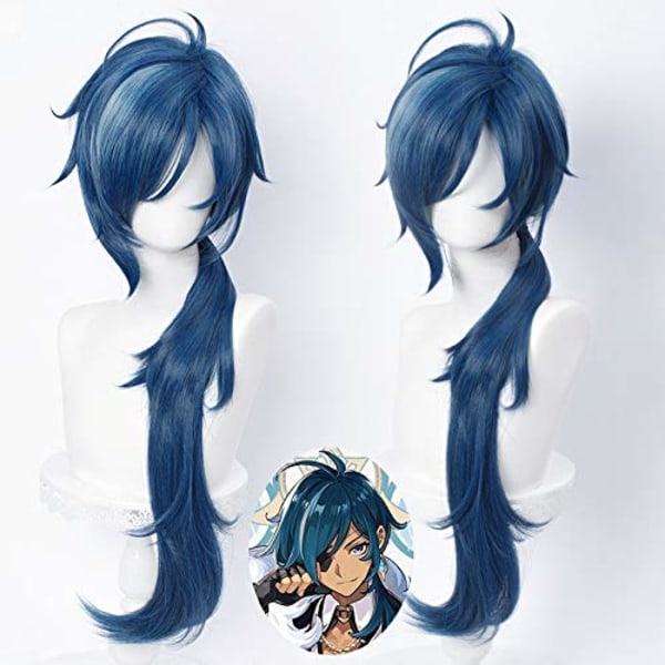 TG Sininen Aaltoileva Cosplay-Peruukki Genshin Impact Lolita Gradient