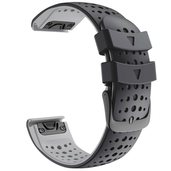 Silikoniranneke Musta & Harmaa Garmin Fenix ​​5/5Pro/6/6Pro:lle Musta, harmaa
