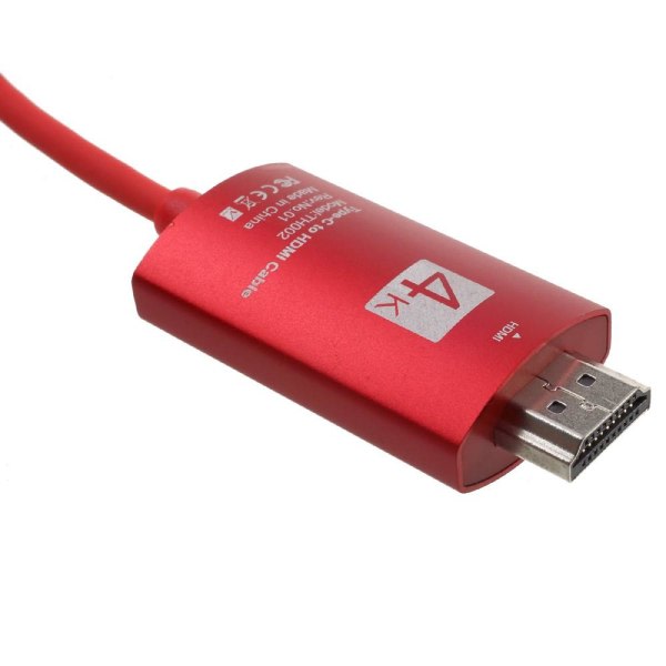 USB-C till HDMI Kabeladapter 4K Hög Hastighet Adapter Röd