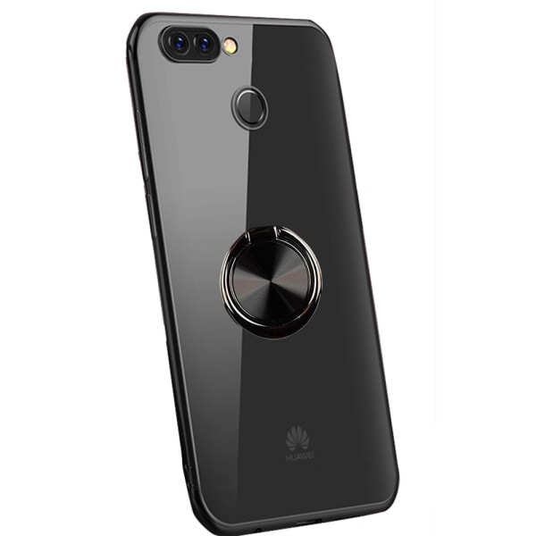 TG Skal med Ringholder - Huawei P Smart 2018 Sort