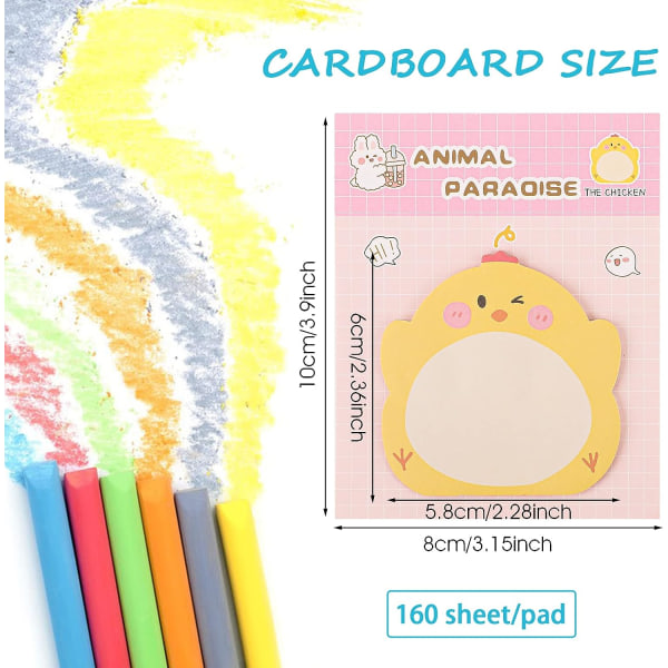 Galaxy Cute Animals Sticky Notes, 8-pakkaus itseliimautuvia lappuja Kawaii-merkkien lippujen kanssa 160 arkki