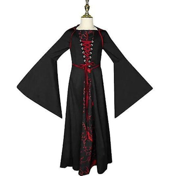 Vampyyri-asu Halloween tytölle Vampyyrimekko kuningatar-asu 110cm tyyli1