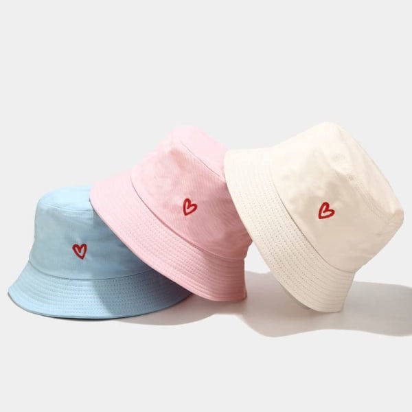 Unisex Solhatt, Bomullsstrandbøttehatt for Menn Kvinner, Sommer Utendørs Gutter Jenter Boonie Cap Pustende Pakkbar