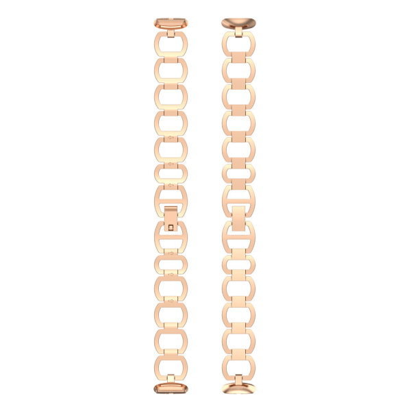 Sportband för Fitbit Luxe Smartwatch - Slitstark Metallremsbyte Armband Snabbkoppling Tillbehör Champagne Guld