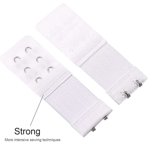 3 Pak BH-Forlængere - Sort, Hvid, Beige - 2 Kroge