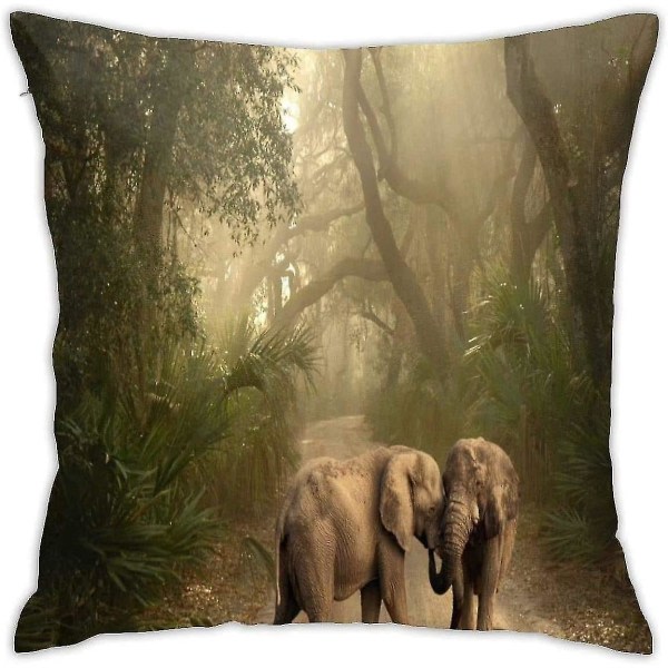 Mjuka dekorativa kuddfodral Elefanter Ljusa träd Fyrkantiga örngott Bekvämt cover Lyxigt cover för bäddsoffa Stol Bil Heminredning.(