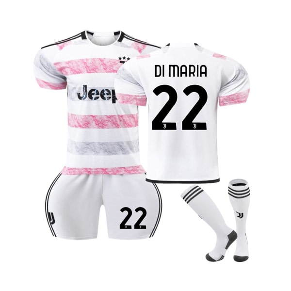 (2023-24 Juventus Hjemme #22 Di Maria Fotballtrøye 26(140-150CM)