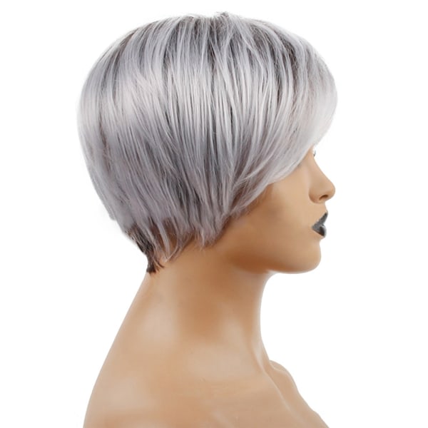 TG Damgradient silvergrå kort peruk ny stil europeisk peruk Silvergrå