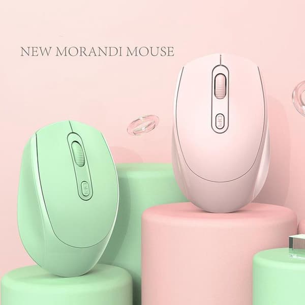 2,4 GHz trådlös Bluetooth-mus 1600 DPI mini optisk mus med 4 knappar, tyst ergonomisk datormus för PC, bärbar dator och Mac, vit