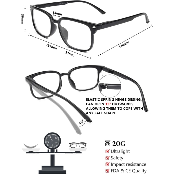Progressiva multifokala läsglasögon - Blåljusblokkering för