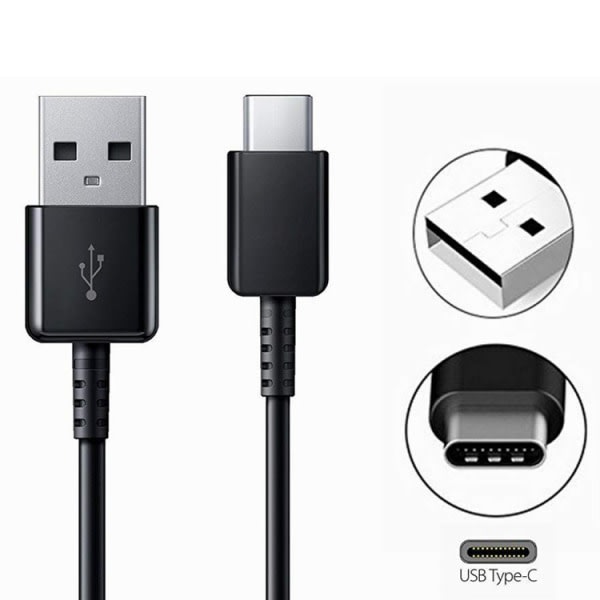 TG Samsung USB-kabel 15W Svart, USB-A til USB-C, 1,2m