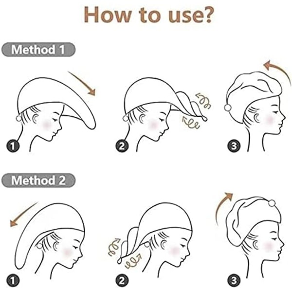 TG 2 st mikrofiberhanddukar, turbanhårhanddukar, superabsorberande torrhandduk