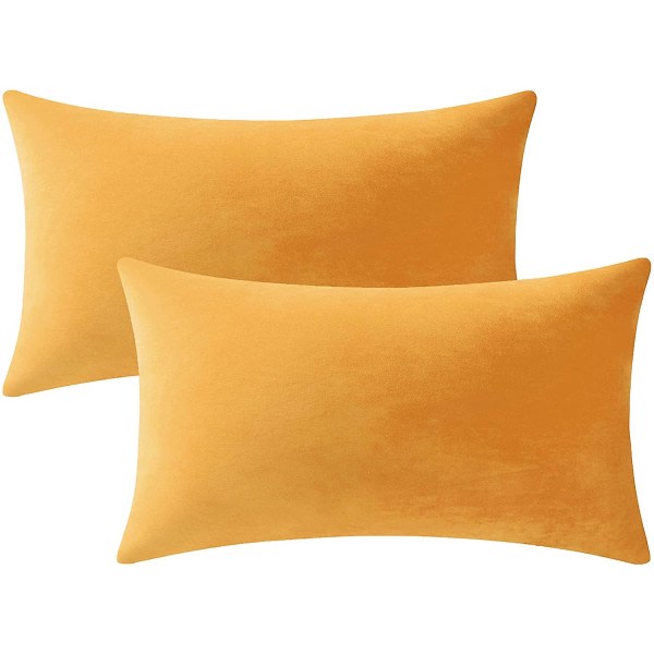 Soffkuddfodral 12x20 oransje-gul: 2-pakning (12in*20in, gul)