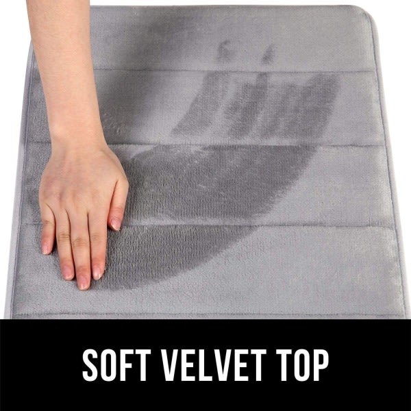 Absorberende og skridsikker bademåtte Memory Foam Vaskbar, Memory Foam, 40 x 120 cm - grå