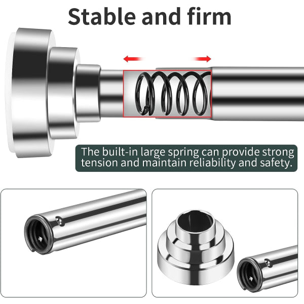 TG Ingen borrning Rostfritt stål Duschgardinstång Teleskopstång Clo