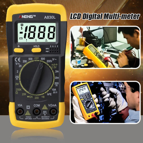 Digital LCD-multimeter, DC-testmultimeter