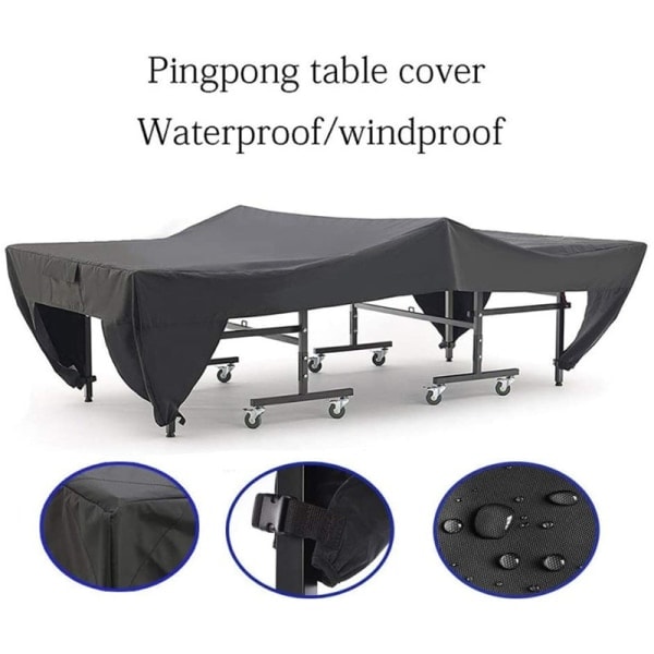 Svart Grå Utomhus Pingisbord Trekk, Praktisk, Vanntett