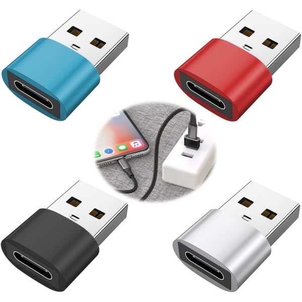 Galaxy USB-C Hona till USB Hane Adapter, Typ-C till USB-A Laddningskabel Adapter, Universal(set med 4)