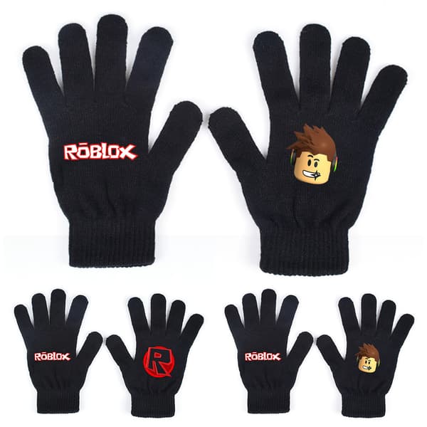 Roblox Spel Stickade Handskar med Alla Fingrar Vinter Barn Handskar_yux A