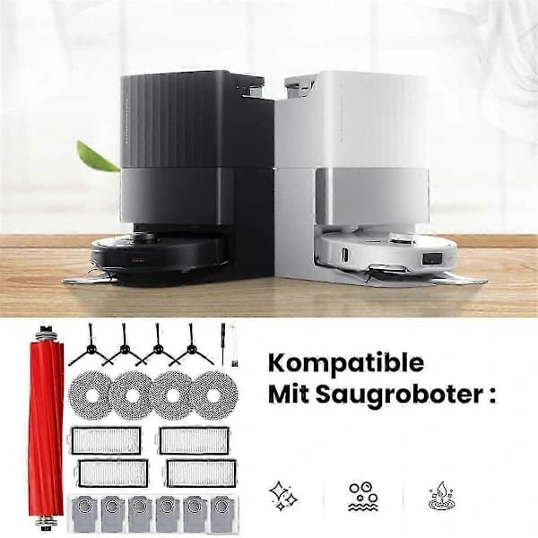 Lisävarustesarja Qrevo S/Qrevo Pro -robotti-imurille, vaihtopääharja, pölypussit, moppityynyt