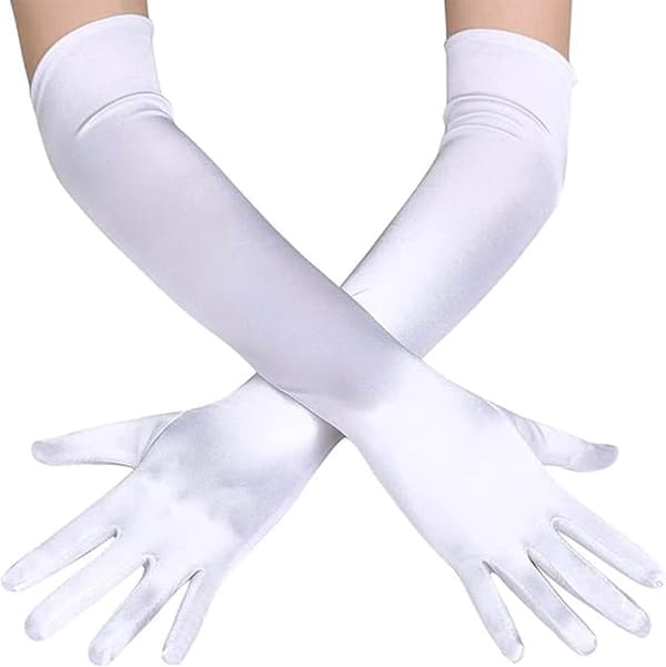 Handsker - 55 cm - Lang handske - Lange satinhandsker til kvinder - til bryllupper, fester, formelle begivenheder og forestillinger - Elastiske handsker - op til albuen