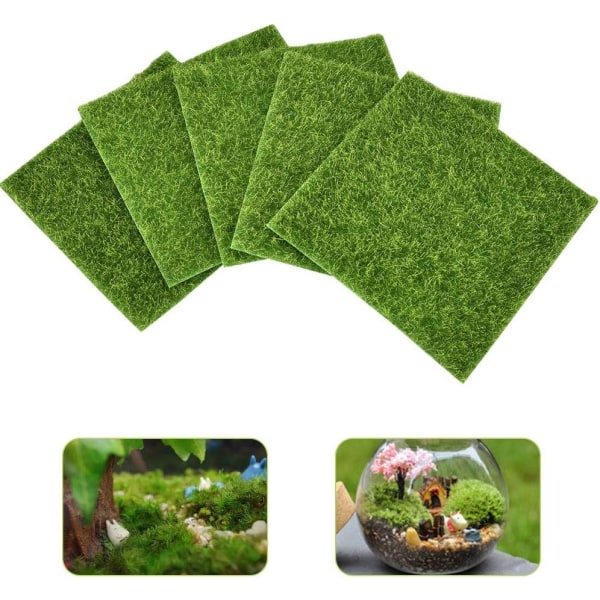 5 stk 15*15 cm plast kunstig græstæppe Fake Grass Nonwoven Sy