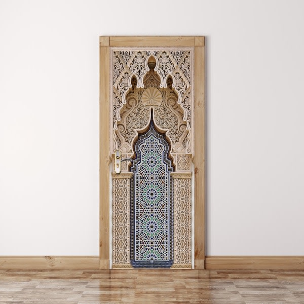Simulerende muslimsk stil 77x200 cm 3D-dørklistermerke Vinkällare Foto