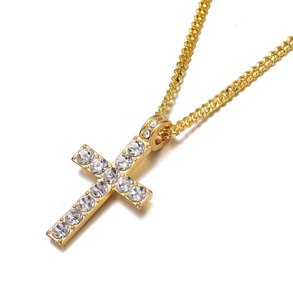 TG Elegant Stilrent Kors Halsband Guld