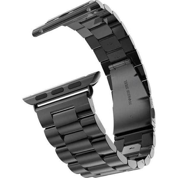 Urrem - Smartwatch - Velegnet til Apple Watch - Rustfrit stål - Sort - 42 mm