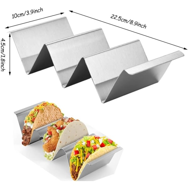 Galaxy 2 stk. Taco Stativ, Taco Stativ i Rustfrit Stål - Sølv, 20,5*10*5cm