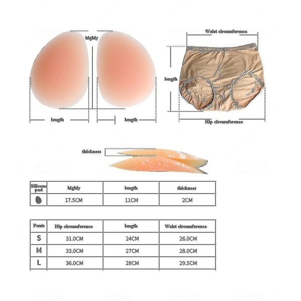 Yesfit Silikon Butt Hip Enhancer Shaper Trosor Underkläder M