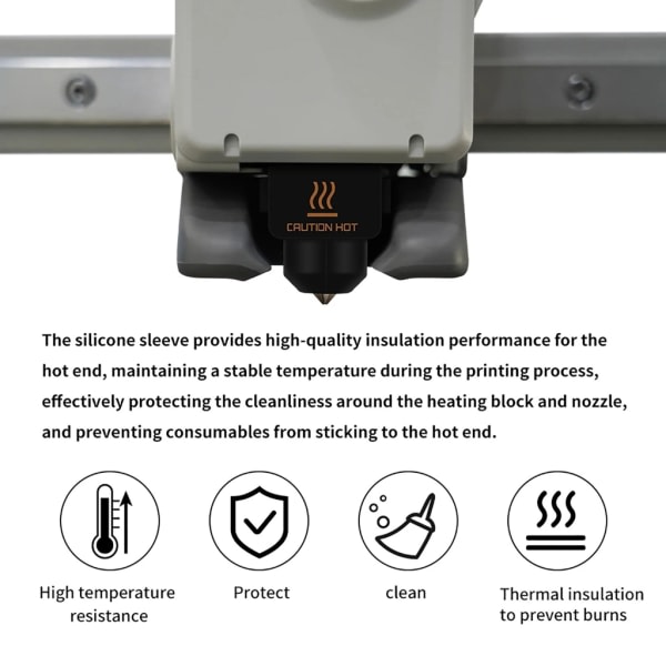 Silikonstrømpe Case Cover Højtemperatur Sort Sleeve Til Bambu Mini Varmestykke Hotend Tilbehør