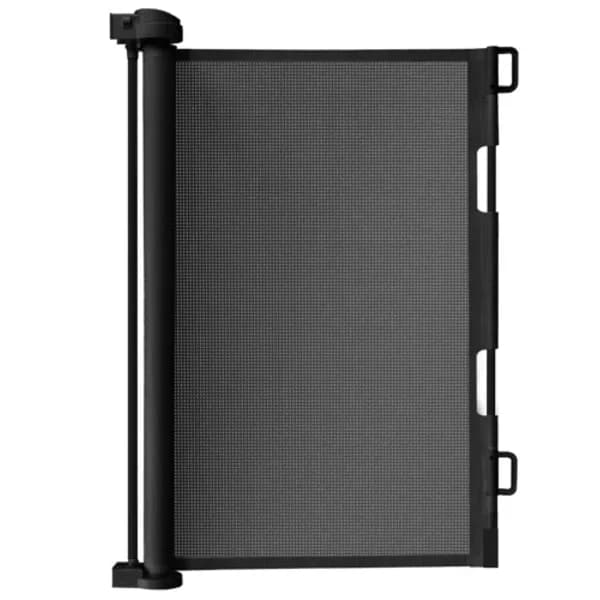 Foldable Gate - Dog Gate / Baby Gate - Roller Blind Gate Black-XF27- Black_yux Black Svart