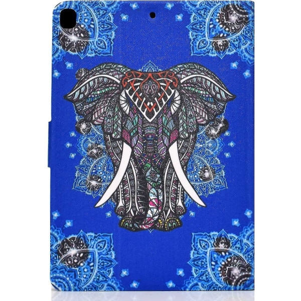 iPad 10.2 Generation Cover PU Läder Case Flip Stativ Fodral med kortplats och Auto Sleep / Wake Up-funktion för iPad 10.2, Elefant