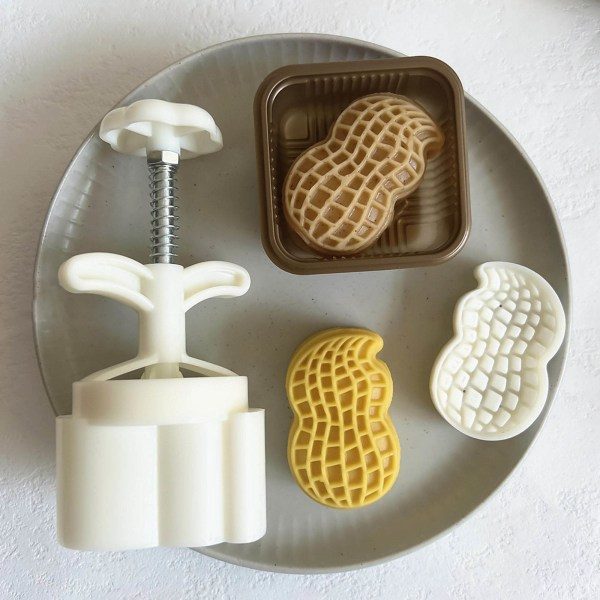 Plast Månekakeform Søt Jordnøttform Stemplinger Månekakeformer for Midhøstfestivalen DIY Baking Månekake Bruk