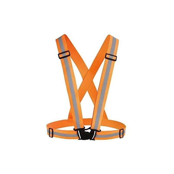 Set med 2 Reflekterande Västar för Löparkläder, Justerbara Varselvästar - Grön + Orange, från DEBUNS