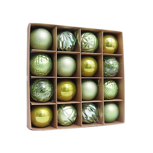 2023 Nye 16 stk. 6 cm Farverige Julekugler Ornament Fest Vedhæng Dekoration Julekugler Nytårsgave Fruit green