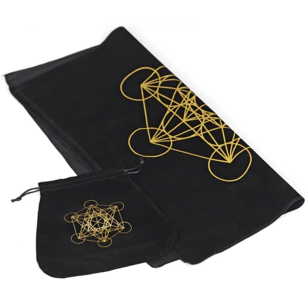 Tarot-korttipöytäliina Elämän Kukka Arvoitus Alttariliina Käytännöllinen ennustuspöytäliina w/ Tarot-pussi Couns Blue A