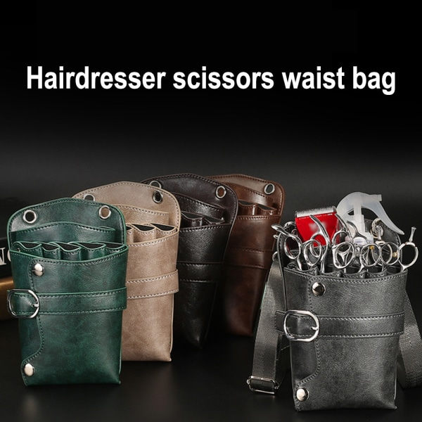 TG Saxpåse PU Läder Salong Frisör Frisörsax Brun