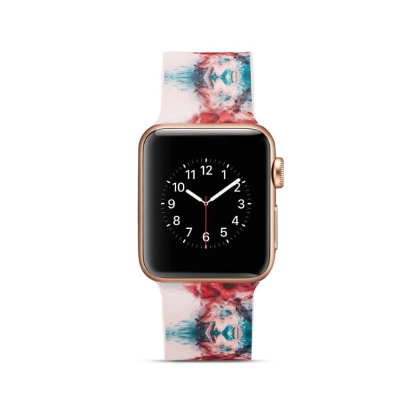 Silikon klockrem f?r Apple Watch 4 40mm, 3/2/1 38mm - Farve multif?rg