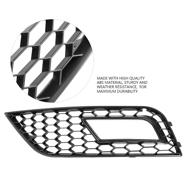 RS4 Style Glans Svart Frontstötfångare Dimljusgaller för Audi A4 B8.5 2013-2016 (2 st)